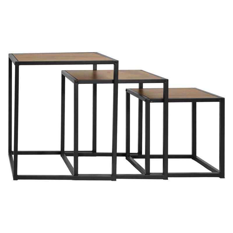 Set Mesa Cuadrada 3 Pzs Minimalista Industrial ... image number null