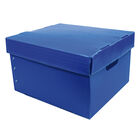 Caja de Pl&aacute;stico Corrugado para Empaque Azul 30x25x18
