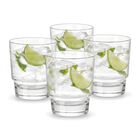 Brandtrendy Juego De Vasos De Vidrio Cortos Doble Old Fashioned 4 Piezas