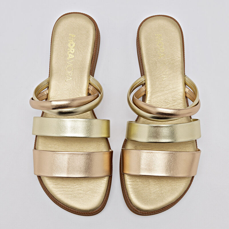 Moramora Sandalia para mujer oro oro rosa image number null