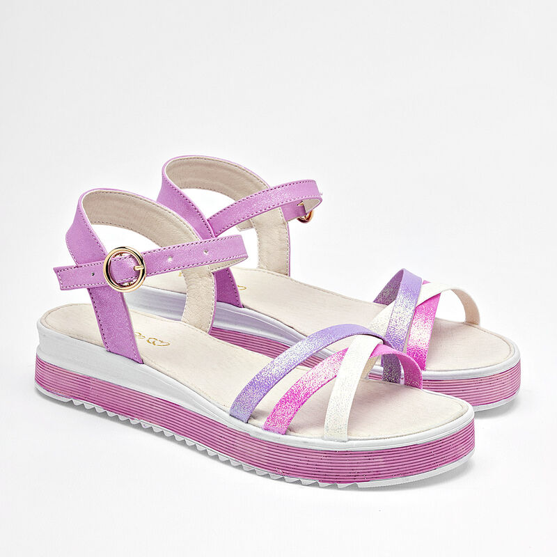 Celex sandalia piso para mujer rosa lila blanco... image number null