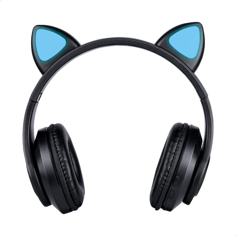 Audífonos Bluetooth Orejas De Gato Negro con Lu... image number null
