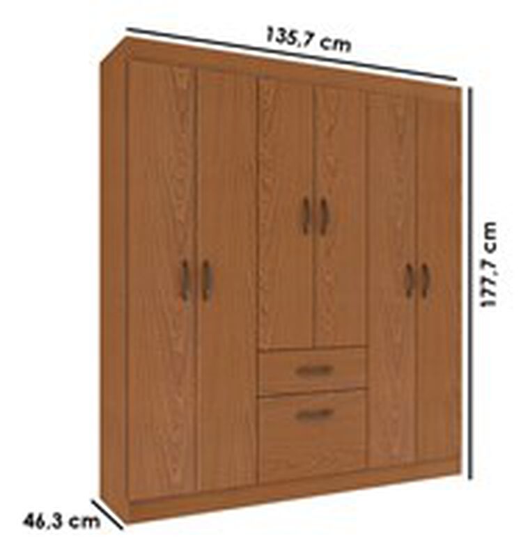 Ropero Skal 6 Puertas, 1 Gvt Color Canela image number null