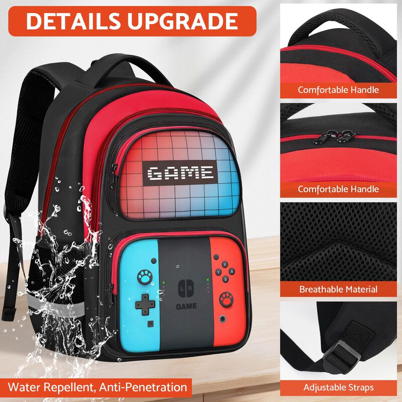 Mochila Escolar Tilytadly Gamer Boys De 17.3 Pu... image number null