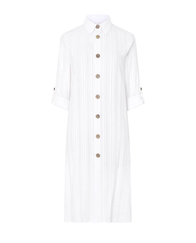 Vestido Blanco Abierto con Botones Blanco image number null