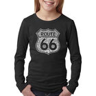 Camiseta De Manga Larga Word Art Para Ni&ntilde;a - Ruta 66 &middot; Life Is a Highway - Negro