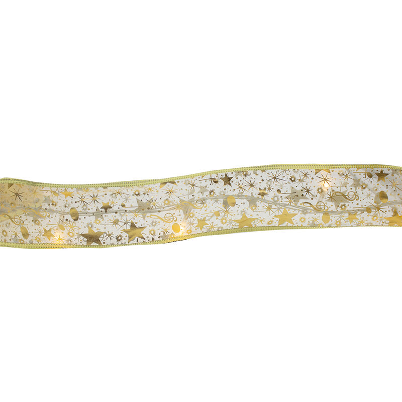 Liston Led Dorado Luz Amarilla Para &Aacute;rbol Navid... image number null