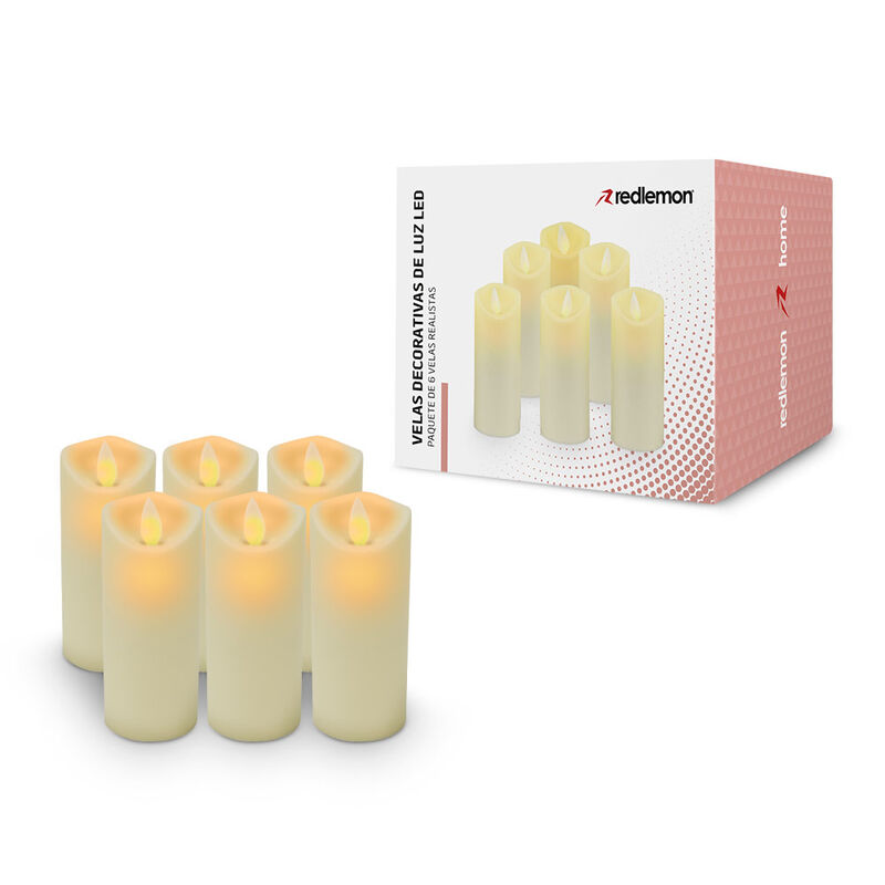 Paquete de 6 Velas LED Largas de Flama Realista... image number null
