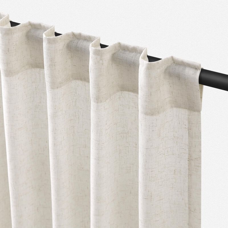 Cortinas Jowels 213 cm Lino 2 Paneles Blanco Ro... image number null