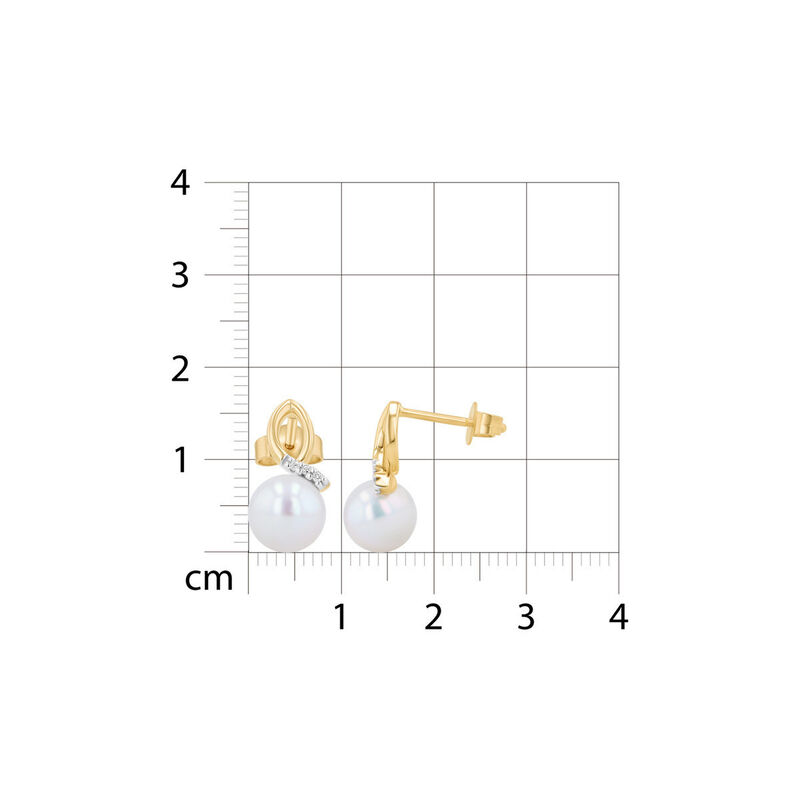 Aretes Oro Amarillo 10k Con 2pts De Diamante Y ... image number null