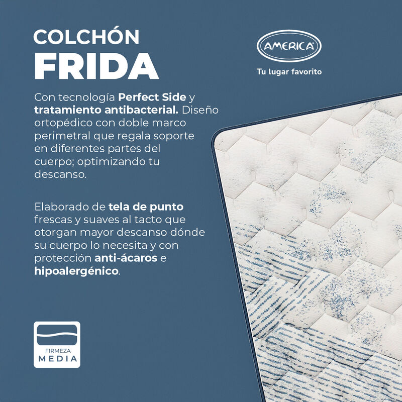 Colch&oacute;n Individual America Frida + Set De Blanc... image number null
