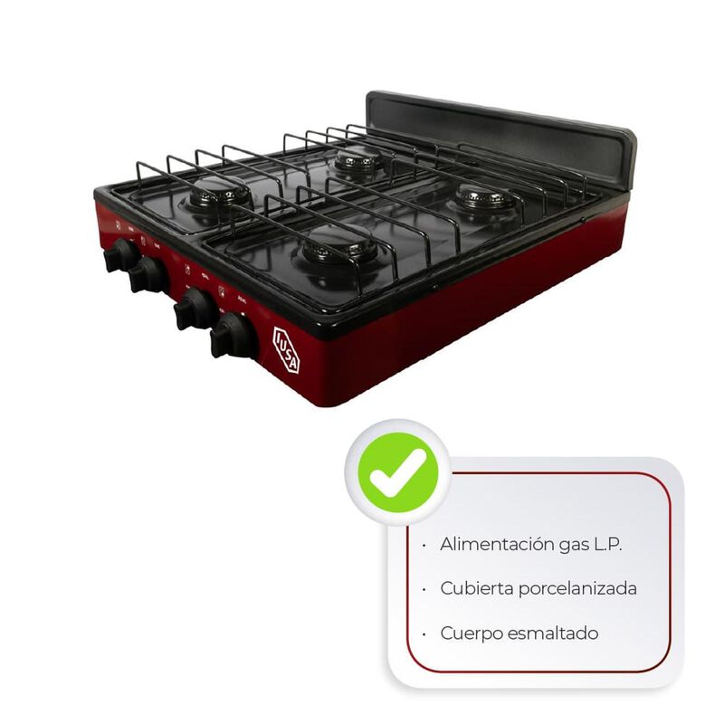 Parrilla A Gas 4 Quemadores Caper Negro Jaspe image number null