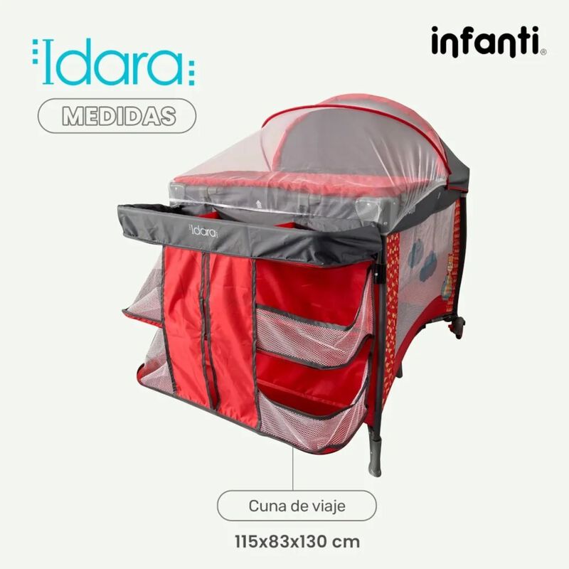 Set Cuna Corral Cambiador Idara + Carriola Sist... image number null