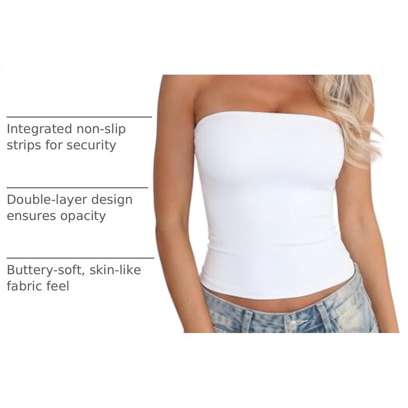 Top Tipo Tubo Qinsen Blanco S image number null