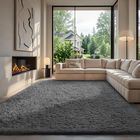 Alfombra Ophanie 178x254 Cm Gris De Peluche Antideslizante Y Suave