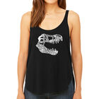 Tank Top Holgado Word Art Para Mujer - T-Rex- Negro