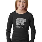 Camiseta De Manga Larga Word Art Para Ni&ntilde;a - Oso de Yosemite - Negro