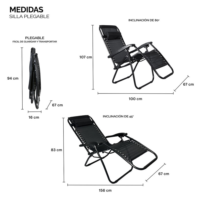 Silla Camastro plegable Set de 2 pz - AGBOX image number null