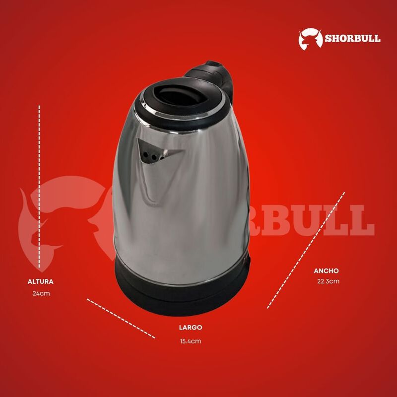 SHORBULL - Tetera Eléctrica De Acero Inoxidable... image number null
