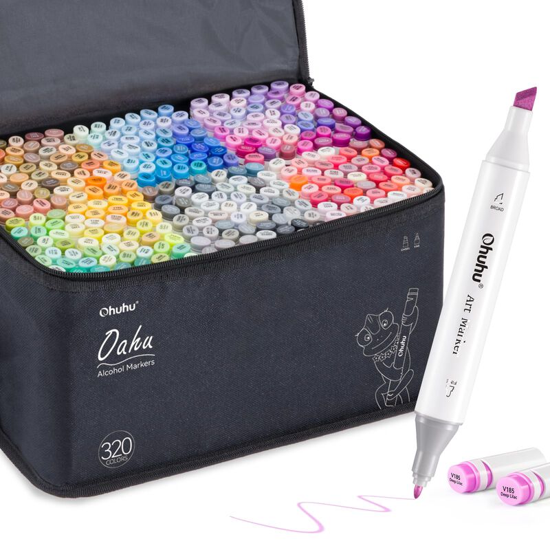 Art Markers Ohuhu Alcohol, 320 Colores, Cincel ... image number null