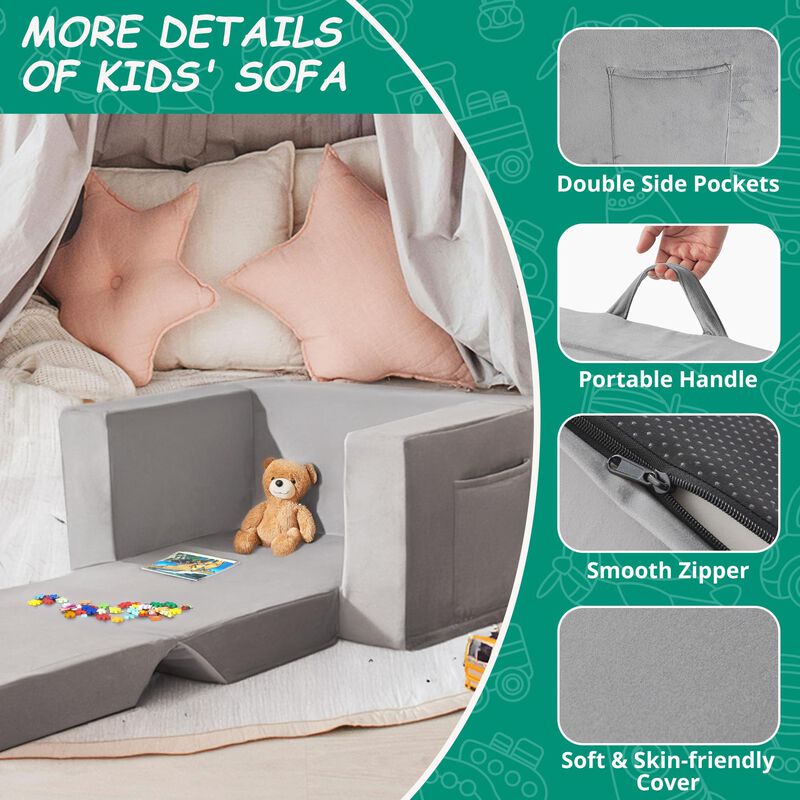 Silla Kids Couch Zorvoxz 2 En 1 Para Ni&ntilde;os Pequ... image number null