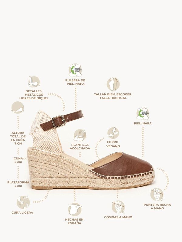 Alpargata de Cu&ntilde;a Media Marga Marr&oacute;n Oscuro image number null