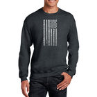Sudadera De Cuello Redondo Word Art Para Hombre - Bandera del Himno Nacional de Estados Unidos - Gris