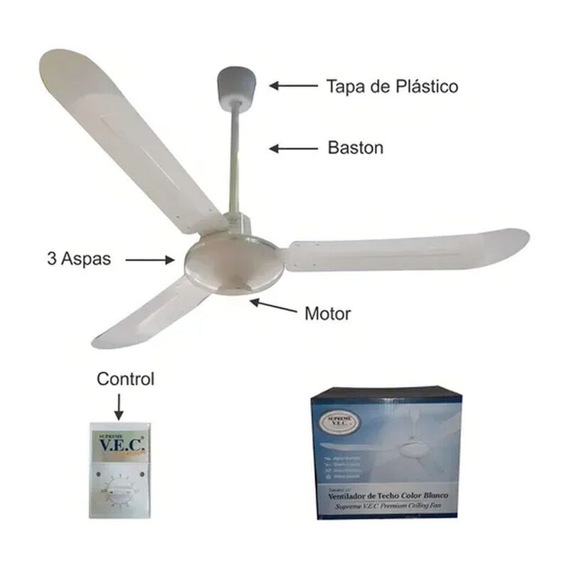 Ventilador de techo Supreme VEC VEC-961 con 3 p... image number null