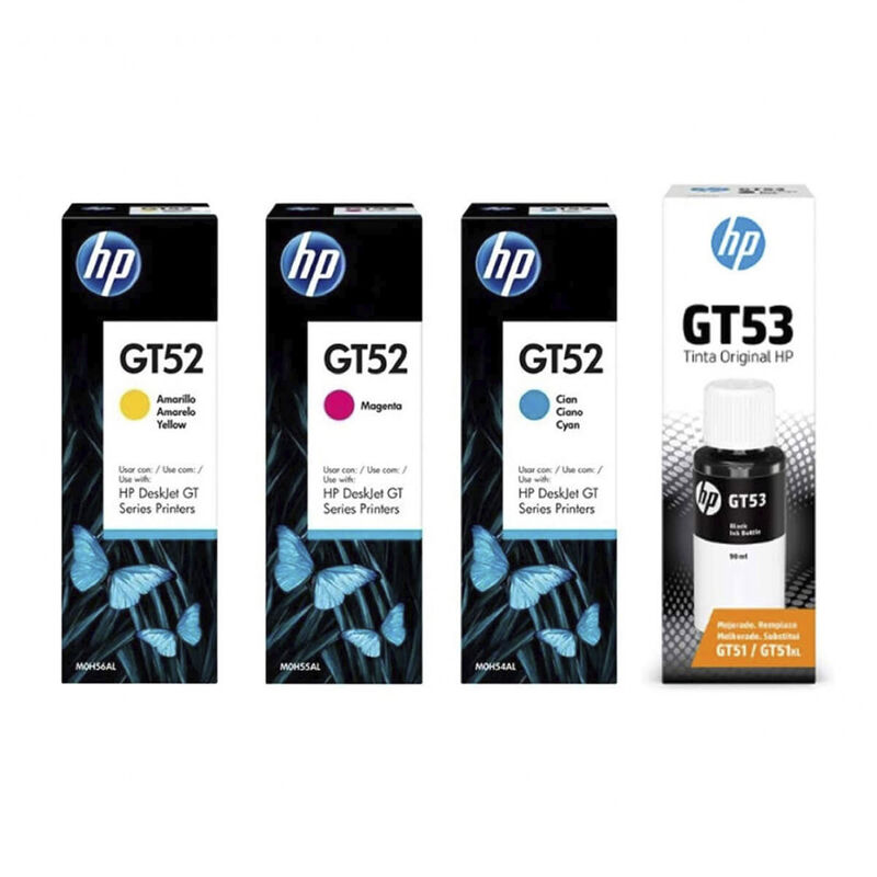 Kit Tintas Hp Gt53 Black Gt52 Cmy image number null