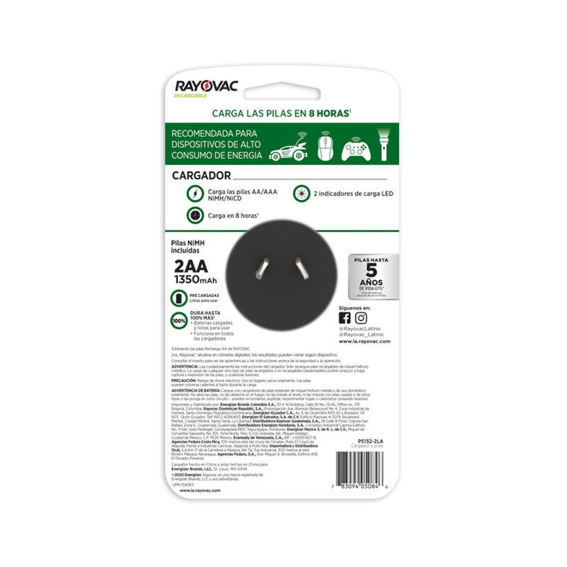 Cargador Pilas Rayovac con Baterias Recargables... image number null