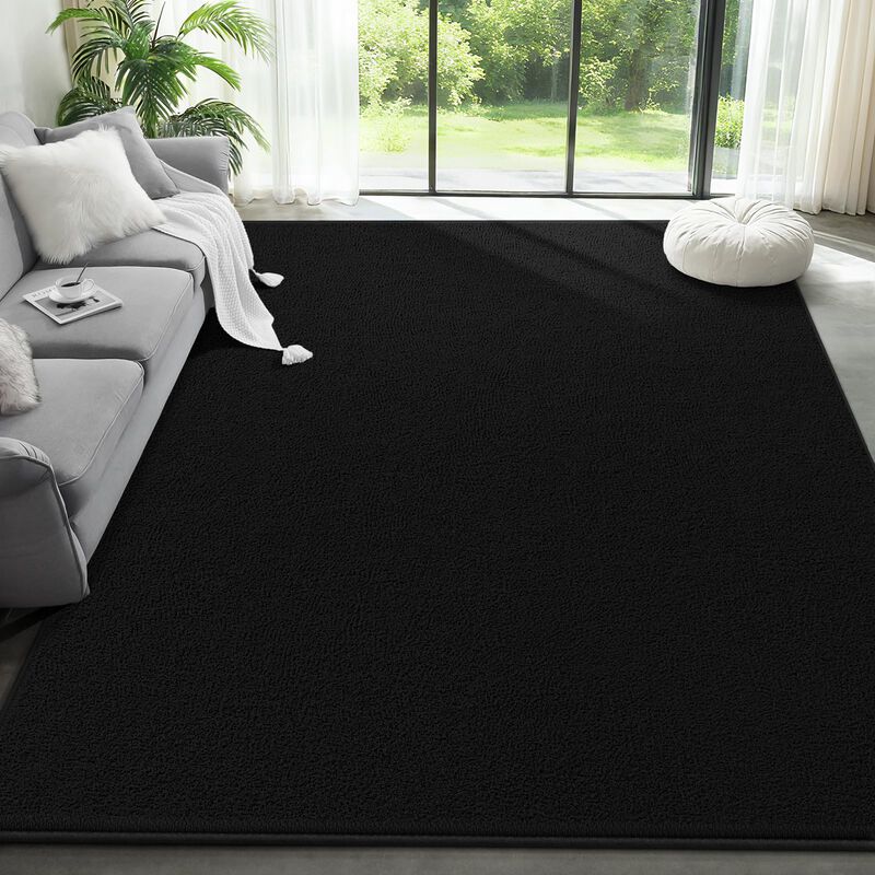Alfombra De &Aacute;rea Crobeew 122 cm &times; 183 cm Negra image number null
