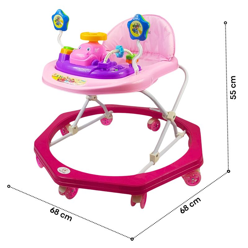 Andadera Beb&eacute; Plegable Rosa Musical Juguetero C... image number null
