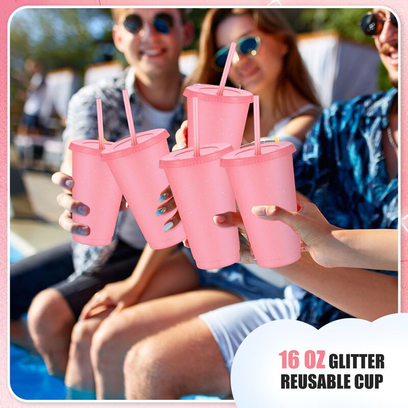 Vaso De Bebida Uiifan 470 ml (paquete De 6) Ros... image number null