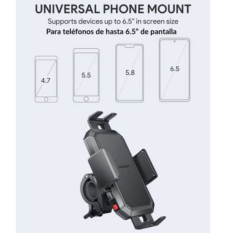 Soporte Aukey Para Bicicleta Y Moto Ajustable U... image number null