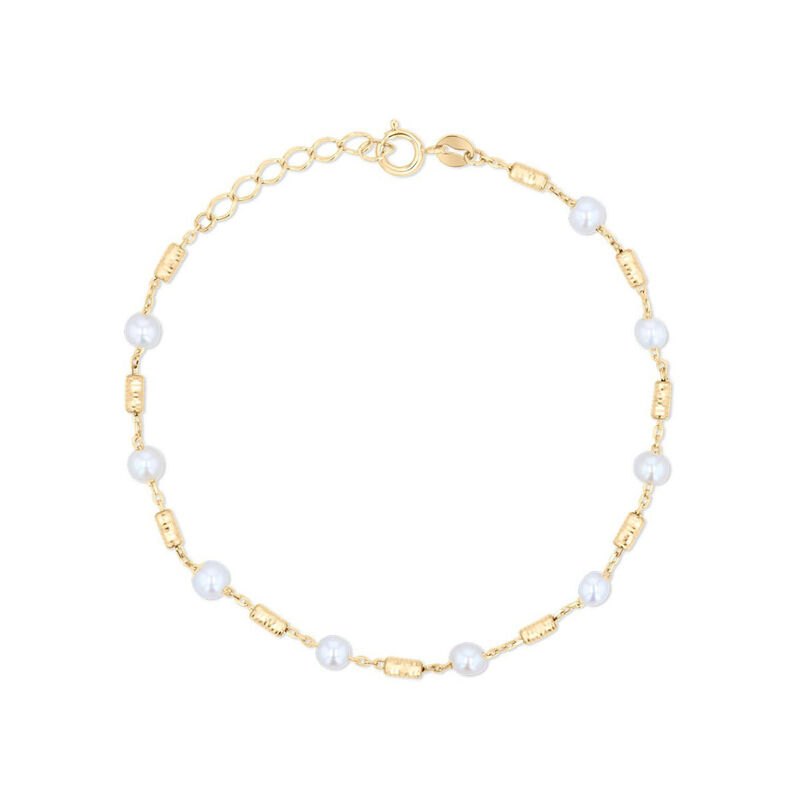 Pulsera De Oro Amarillo 14K Con Perla (16.5 + 2... image number null