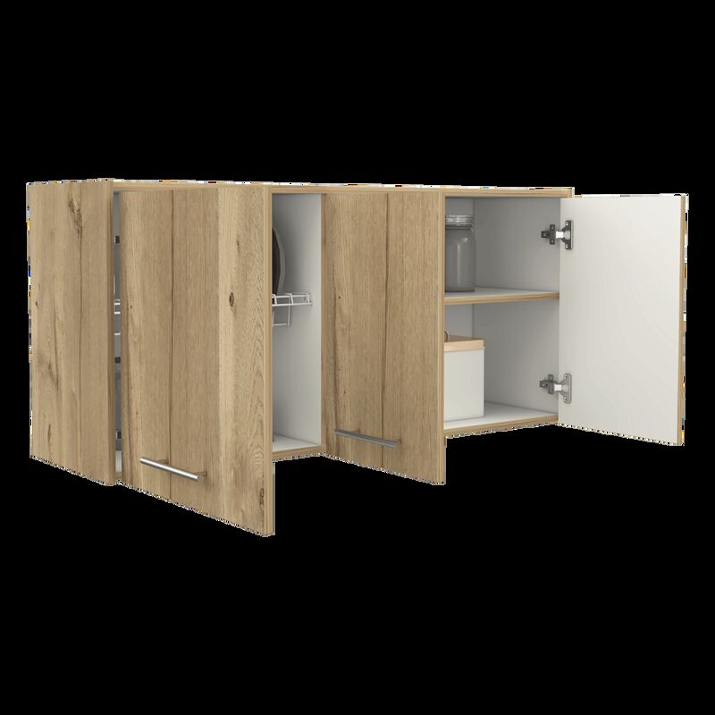 Gabinete Superior Petra Caf&eacute; Claro Y Blanco  Vi... image number null