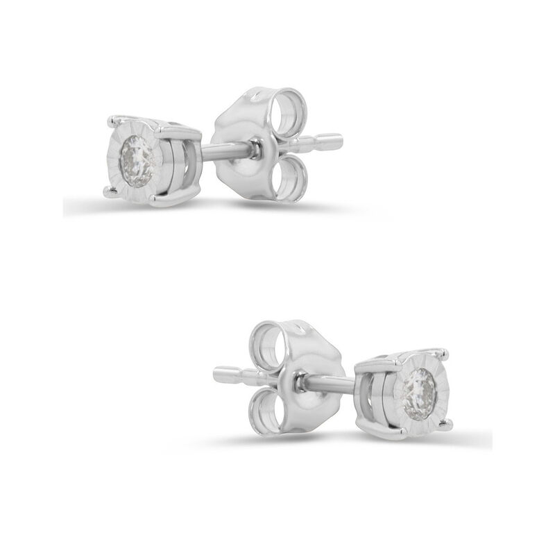Broqueles Oro Blanco 10k 15 Pts Diamante | Joye... image number null