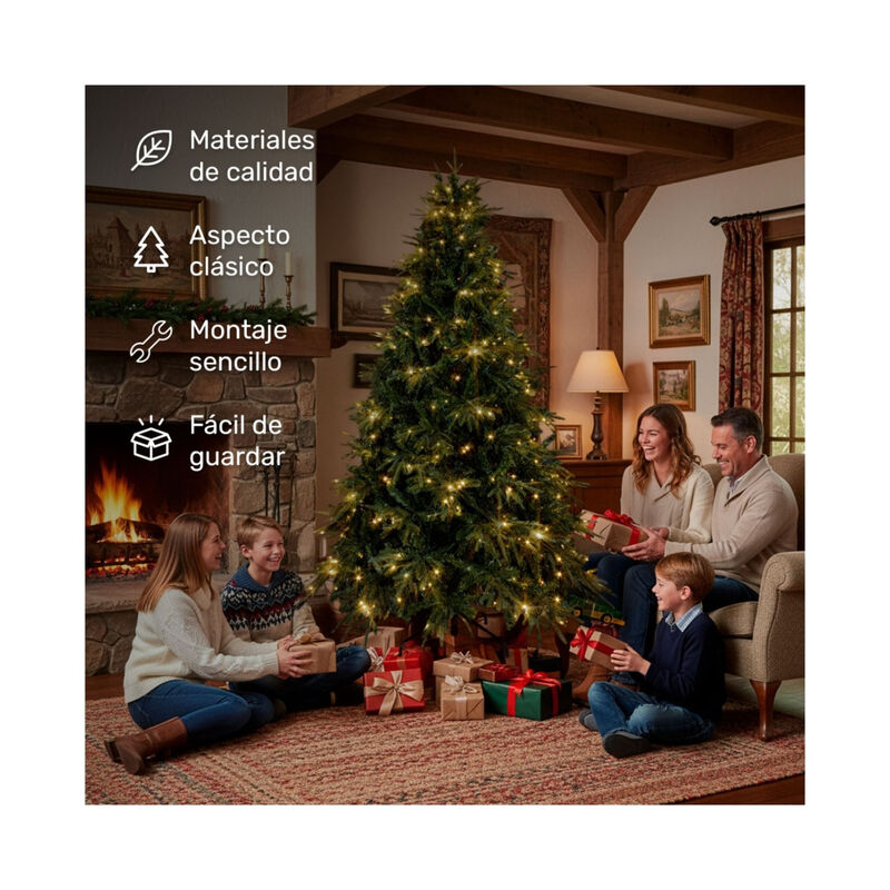 Arbol Navidad Luces Led 1.90m Pino Navide&ntilde;o Fro... image number null