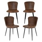 Set Juego 4 Sillas Comedor Cocina Ante Suede Gamuza Cafe
