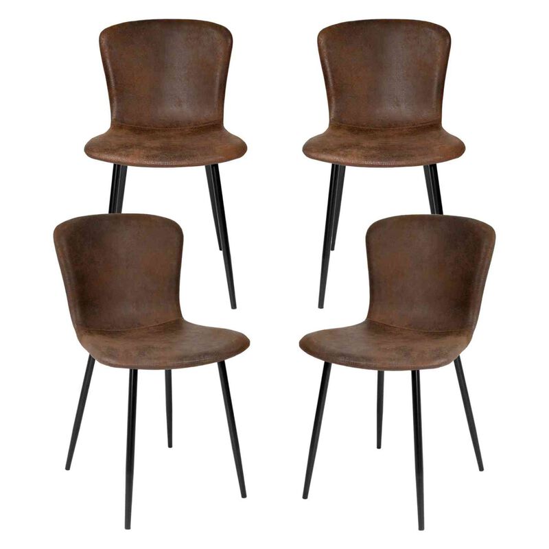 Set Juego 4 Sillas Comedor Cocina Ante Suede Ga... image number null