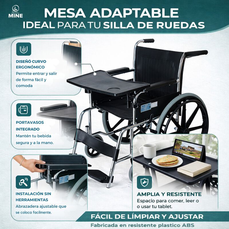 Mesa Para Alimentos Para Silla Ruedas | Bandeja... image number null