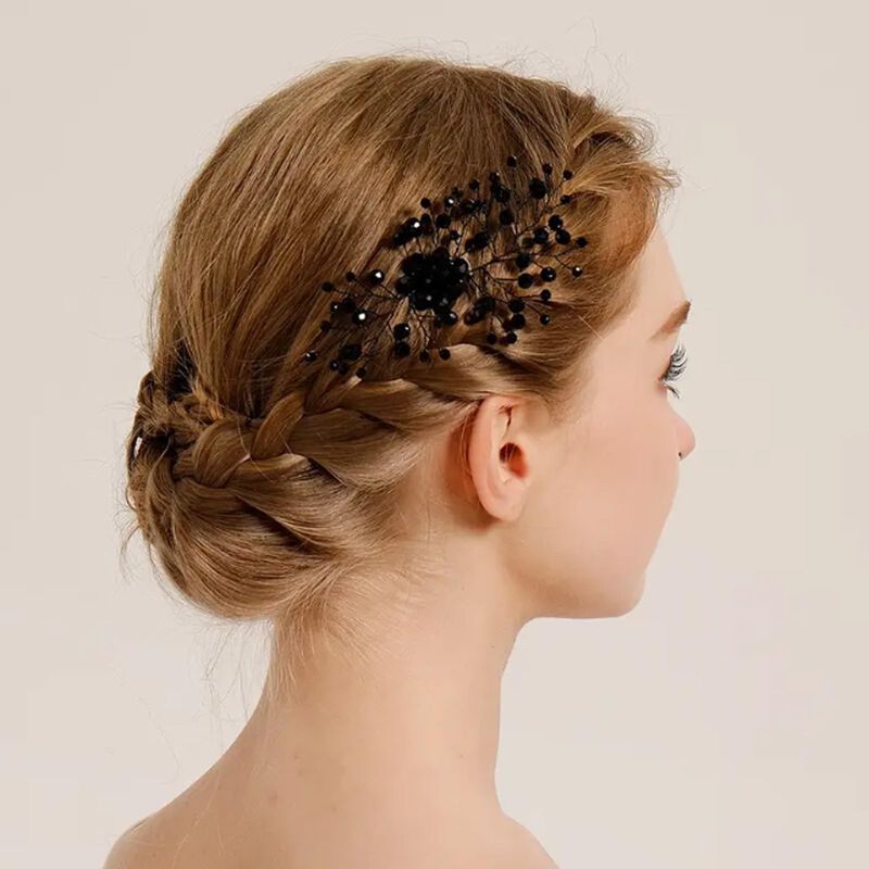Peine De Cabello Sixdawanjia Negro Con Pedrer&iacute;a... image number null