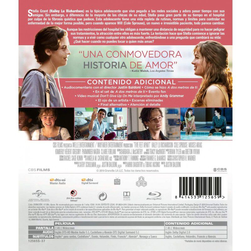 A Dos Metros De Ti [blu-ray] (2019) Five Feet A... image number null