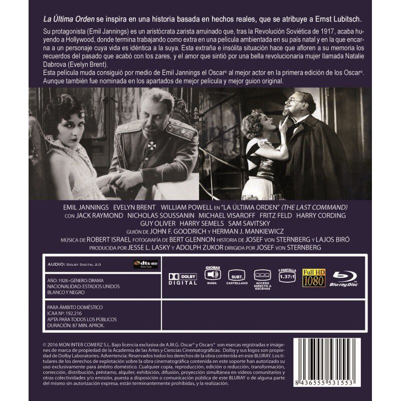 La &Uacute;ltima Orden Bd 1928 The Last Command [blu-r... image number null