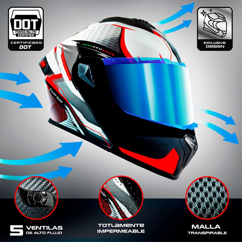 Casco Dot Axs Sf501 Blanco L + Cámara Action Ax... image number null