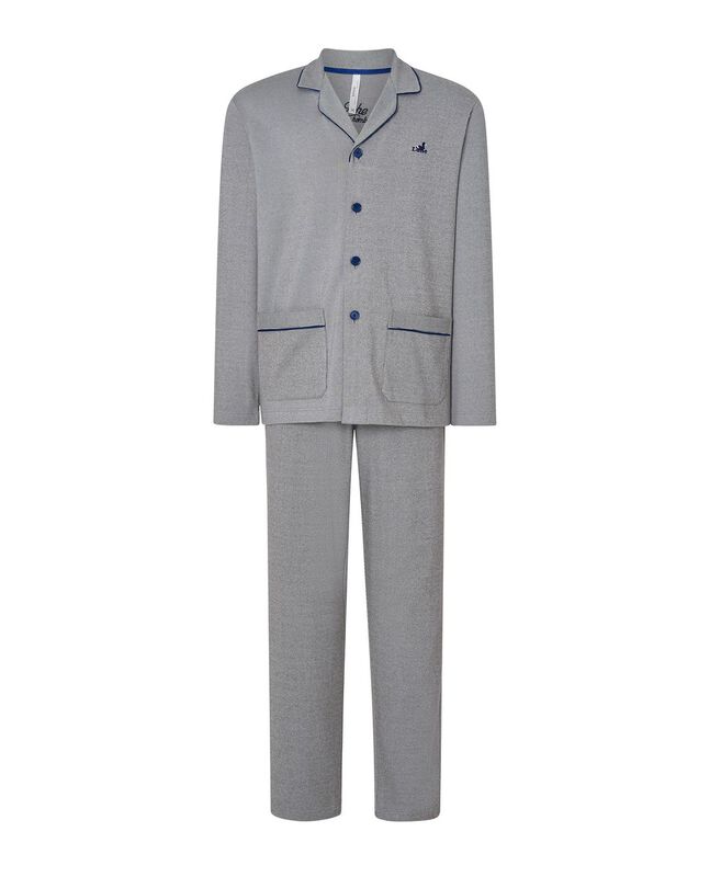 Pijama Abierto para Hombre Gris image number null