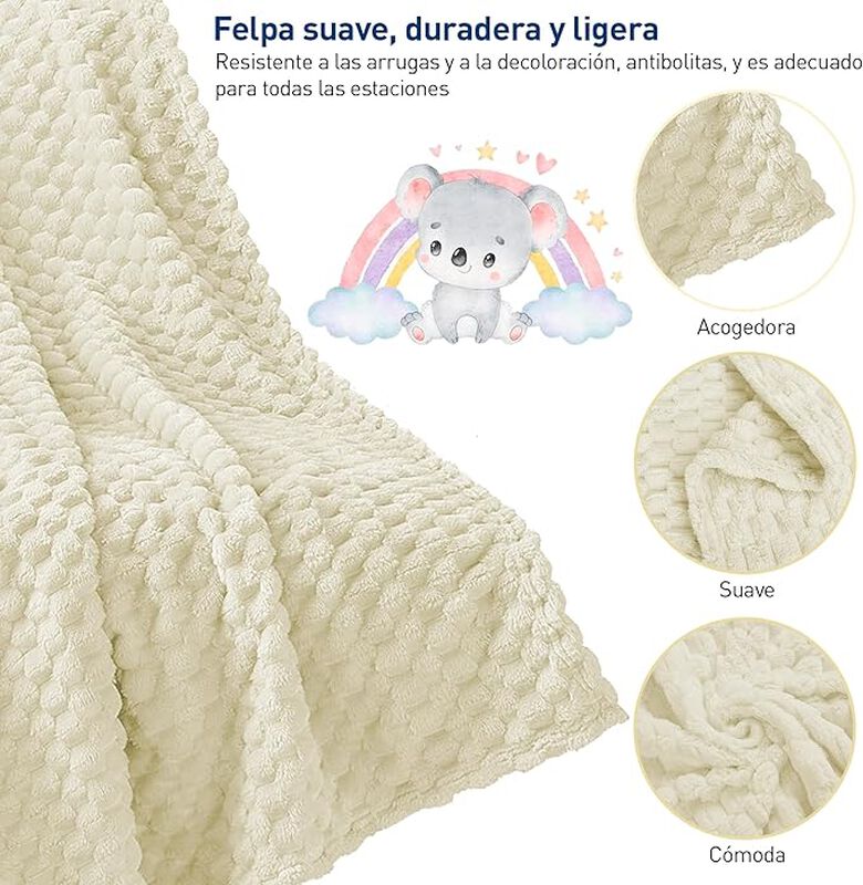 2 Cobijas para Bebe Color Hueso Bluelander image number null