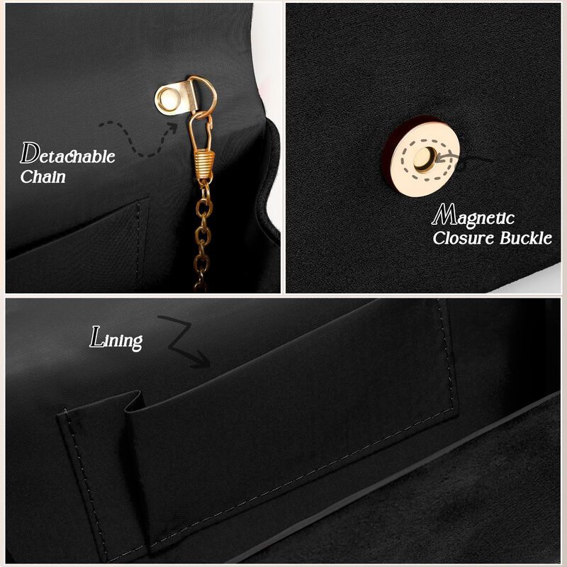 Clutch Xquizifit De Ante Piel Sint&eacute;tica Negro C... image number null