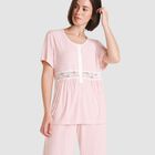 Pijama Corto Canale con Encaje Rosa