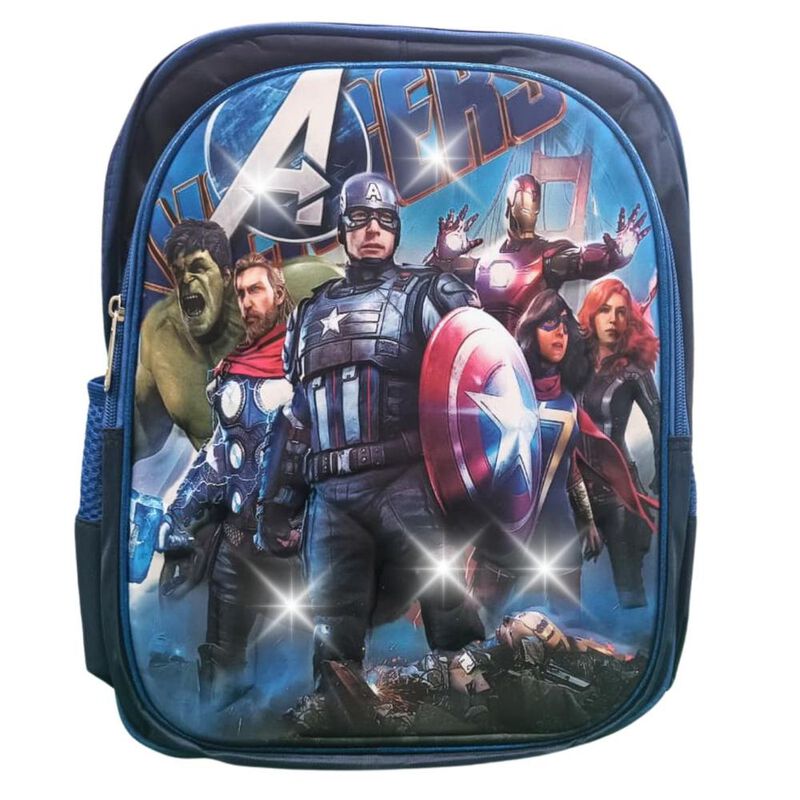 Mochila Escolar Avengers Marvel C&oacute;mics Azul Aju... image number null